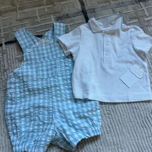 Little Me Blue and White Kids Matching Set